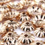 Шапочка для бусин, 3мм 100 шт в упак, Астра, Золото