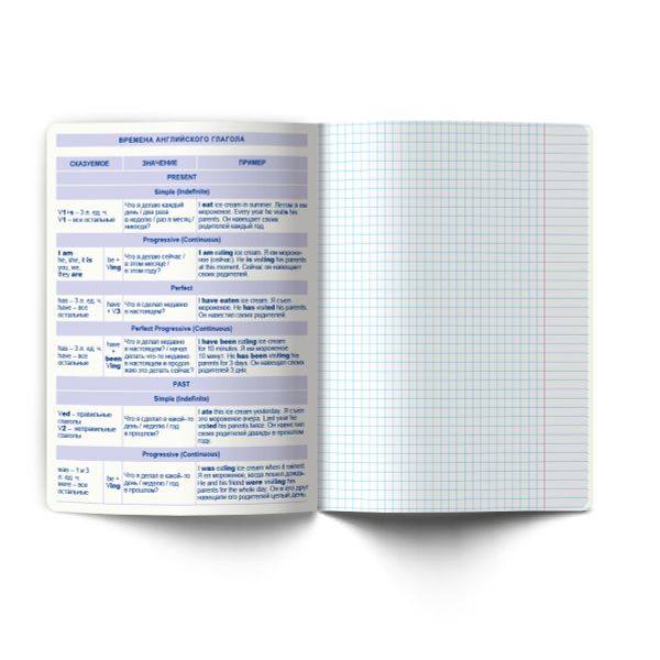 Тетрадь со справочным материалом Огромный мир внутри, A5 48 л. на скобе 60 г/м², белизна 90% 10 шт клетка, 01800 Огромный мир внутри Английский язык, Светоч Т278