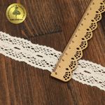 Кружево вязаное (тесьма) 34 мм / 10 метров, D1005 цв.02 молочный, Kruzhevo