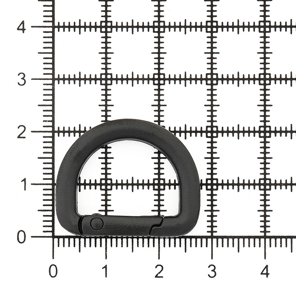 Карабин металл полукольцо 20.0 мм, черный матовый, MB_2232, 6 шт
