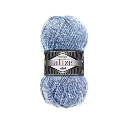 Пряжа Alize (Ализе) Superlana Midi / уп.5 мот. по 100 г, 170м, 806 синий жаспе A
