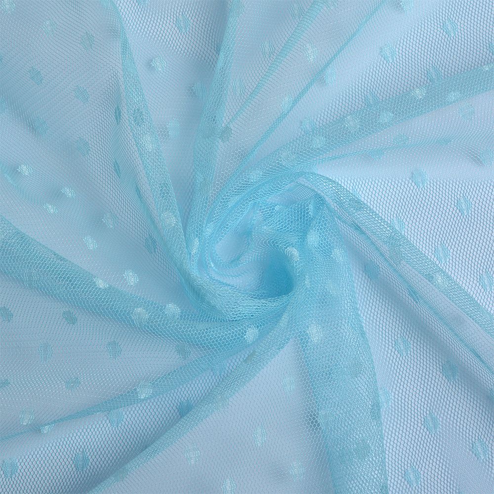 Фатин мягкий горошек 160 см / 91.4 метров, TBY.1907-22.02, цв.голубой