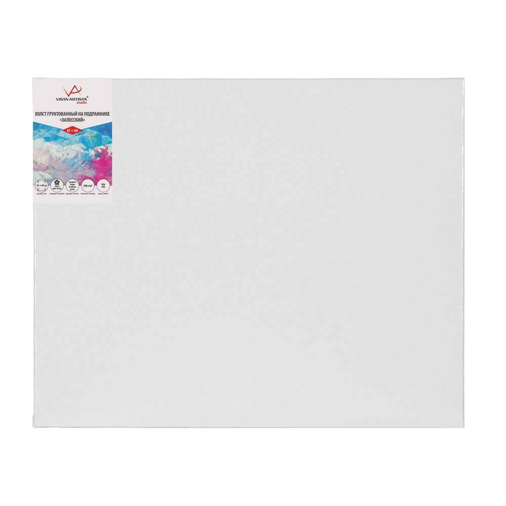 Холст грунтованный на подрамнике 45х60 см, 390 г/м², 2 шт, Залесский среднезернистый, Vista-Artista PLMG-4560