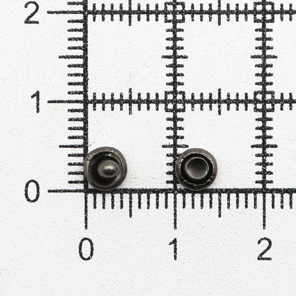 Хольнитены двухсторонние ⌀5 мм, h=5 мм, сталь, New Star №00, чер.никель, уп≈5000 шт