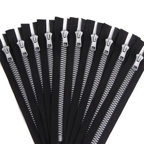 Молния трактор Arta Т6 (6 мм) 1 зам., н/раз., 18 см, Decor, цв. 077 черный / 991 алюминий, уп.10 шт