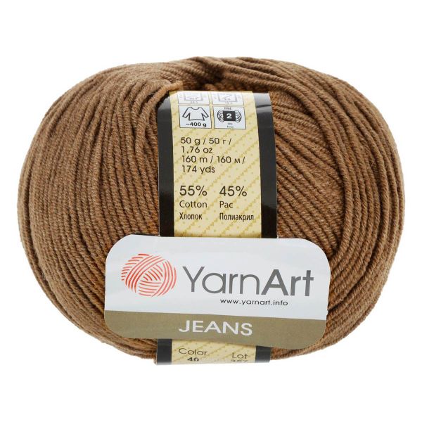 Пряжа YarnArt (ЯрнАрт) Jeans / уп.10 мот. по 50 г, 160м, 40 коричневый