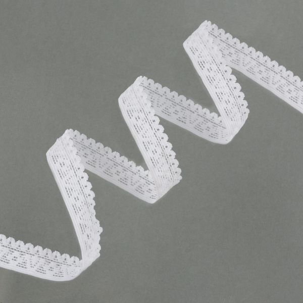 Резинка бельевая (ажурная) 12.0 мм / 25 метров, белый-1, Blitz DT-01