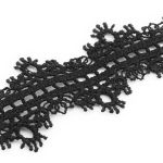 Кружево гипюр (плетёное) 30 мм / 9.14 метров, матовое, C580 черный