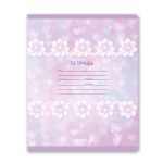 Тетрадь ученическая школьная A5 12 л. на скобе 65 г/м², белизна 100% 25 шт клетка, 01399 Жемчужные цветы, Светоч Т74