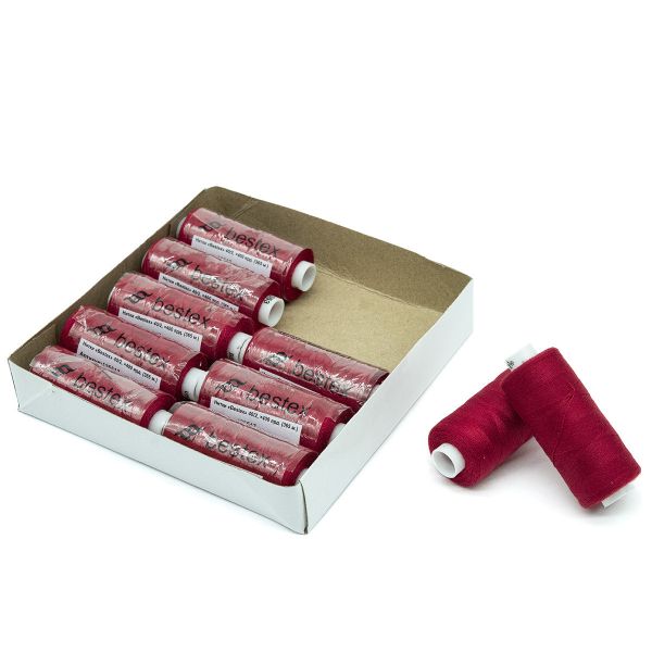 Нитки швейные бытовые Bestex 40/2, 365 м (400 ярд) / 10 кат., 053 брусничный