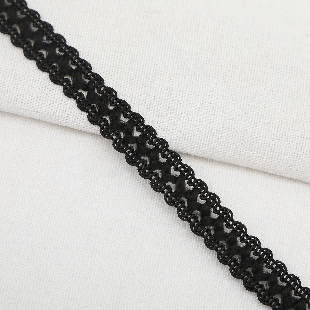 Тесьма отделочная вязаная 17 мм, 10 м, черный