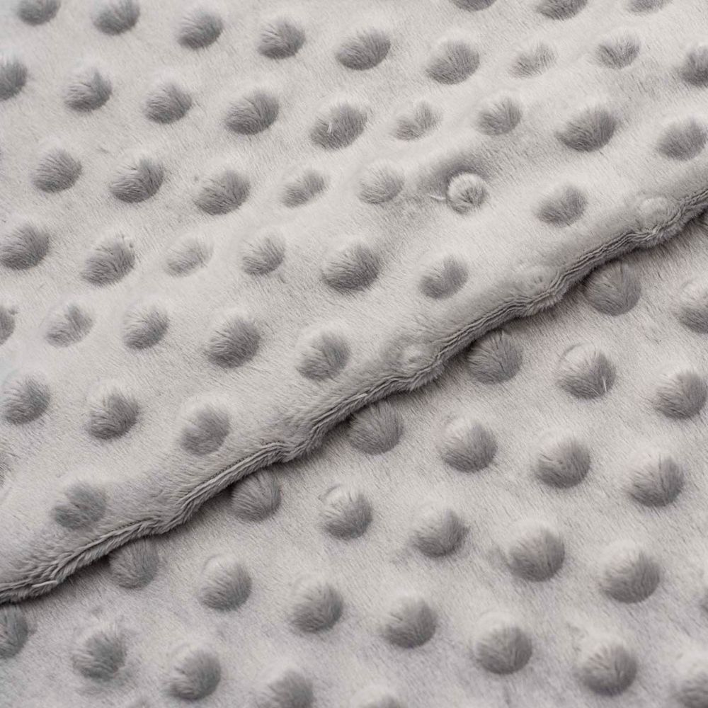 Плюш (ткань) Sovushka Minky dot 280 г/м², 45х50 см, ворс 2,5мм, серый, 615622-6