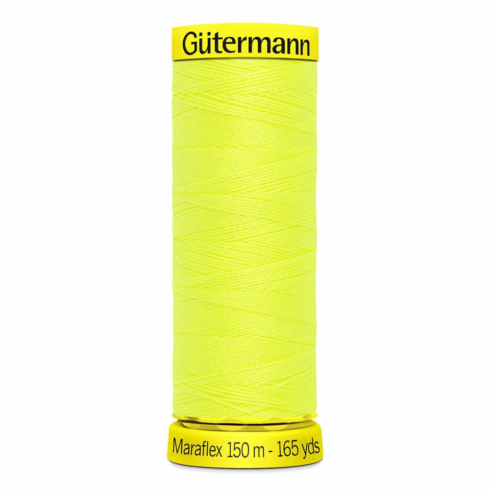 Нитки для трикотажа Gutermann Maraflex, 150м, 3835 неоновый желтый, 5 катушек