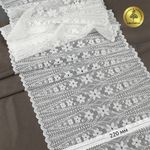 Кружево бельевое эластичное 220 мм / 18 м, 1909, цв.004 белый, Kruzhevo