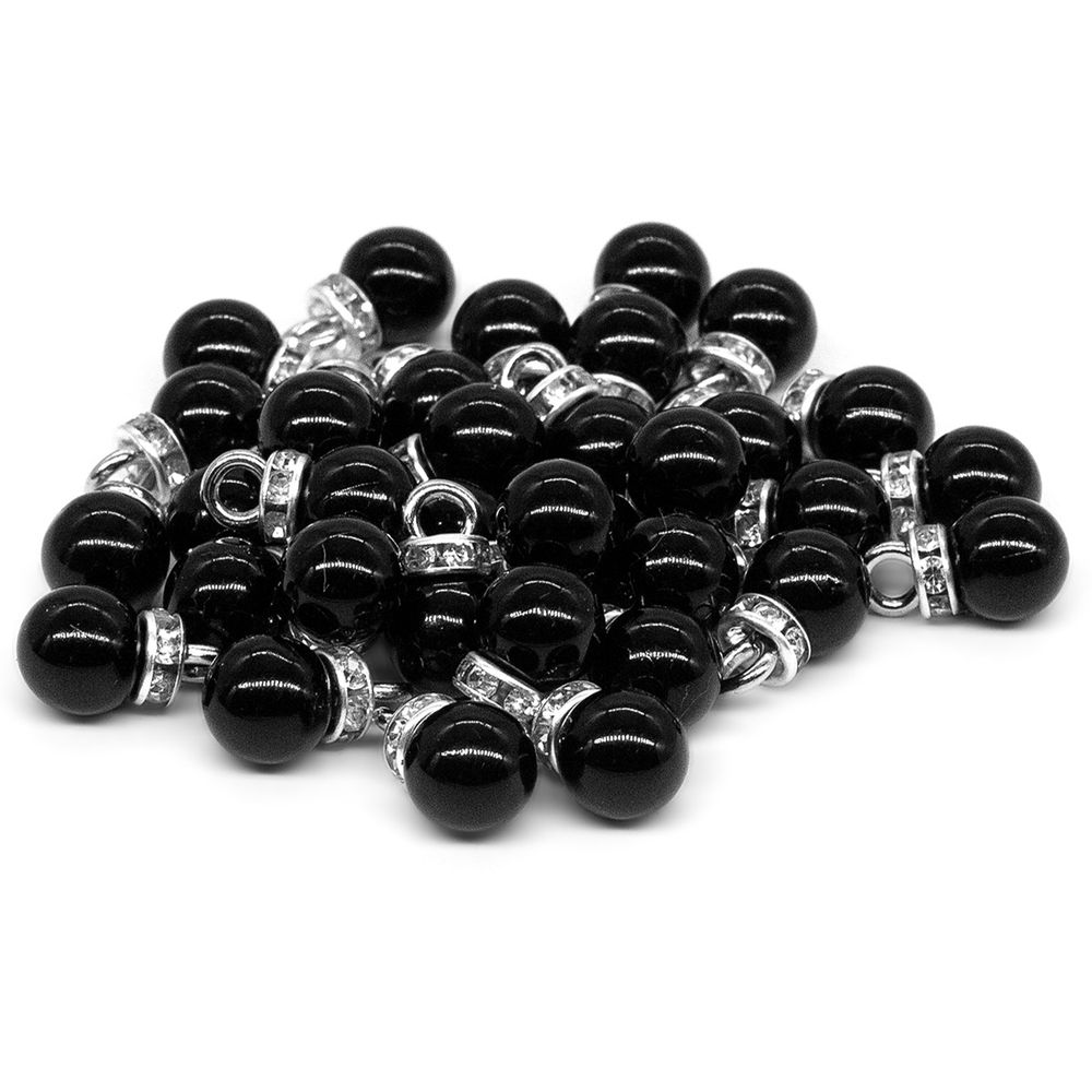 Пуговицы на ножке 8мм (black (черный)), GE18, 36 шт