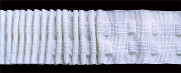 Лента (тесьма) шторная: сборка гармошка (1:4) 43 мм / 50 метров, белый, Blitz W431G