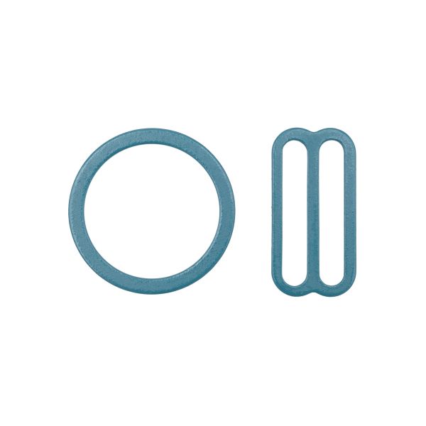 Набор фурнитуры для бюстгальтера металл (кольца ⌀18 мм + регуляторы 19 мм по 4 шт), 1582 Арктика, 27779