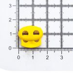 Фиксатор (зажим) для шнура пластик 2 отв., ⌀4.0 мм, 14х17 мм, овал малый ПП, желтый, 100 шт