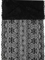 Кружево бельевое эластичное 185 мм / 2.7 м, 6185, цв.02 черный, Kruzhevo