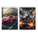 Блокнот на гребне A6 80 л., 4 шт, клетка, Новые дороги 01203, Светоч Б116