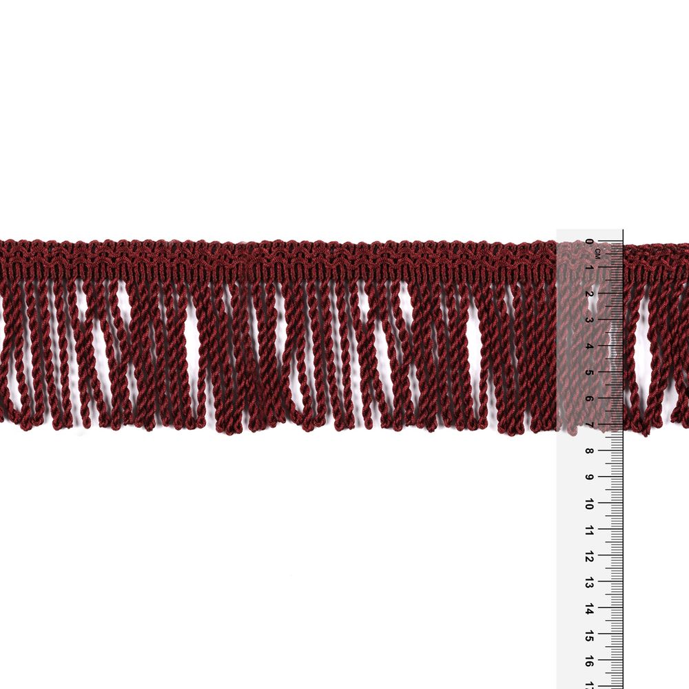 Бахрома отделочная 75.0 мм / 25 метров, витая, 274 бордовый, Gamma 565