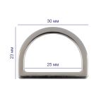 Полукольцо литое металл внутр. 25 мм, 10 шт, 06 черн.никель, GH 22/25, Gamma