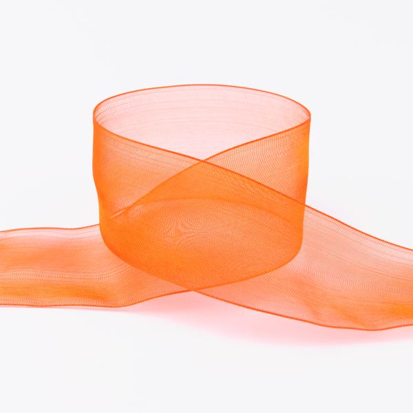 Лента капроновая (органза) 38.0 мм / 22.8±1 метра, 039 апельсин, Blitz OR-38