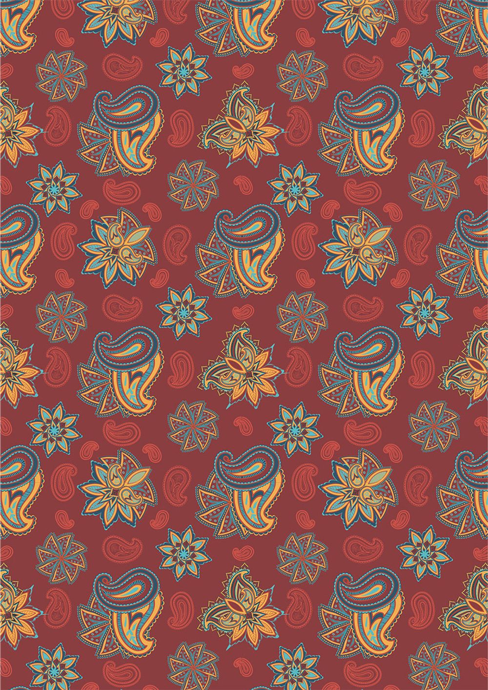 Ткань для пэчворка Peppy Сказочный восток, отрез 50х55 см, 146 г/м², СВ-14 красный, Peppy