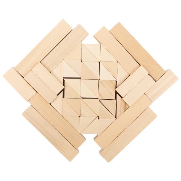 Заготовка из дерева (набор) Треугольники и бруски 44 шт, Mr.Carving, П-03Р