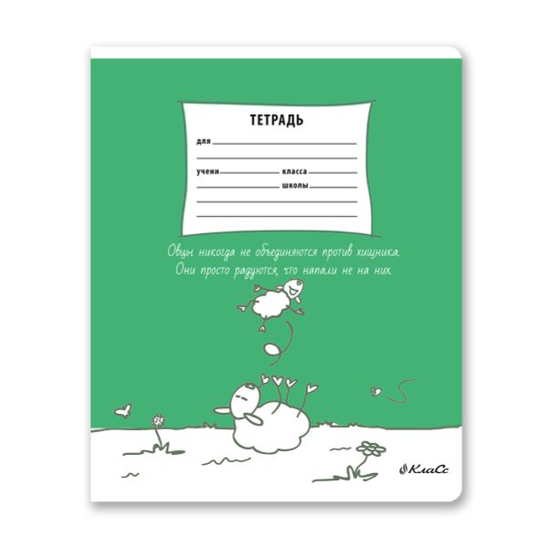 Тетрадь ученическая школьная, A5+ 18 л. на скобе 65 г/м², белизна 100%, 20 шт, клетка, 000710 Учись с улыбкой, Светоч 18ТЕТк-001