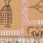 Ткань для пэчворка Peppy Век моды, рулон 112 см / 5 метров, ВМ-02 Панель розовый, Peppy