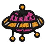 Термоаппликация "Розово-оранжевое НЛО", 5.0х4.4см