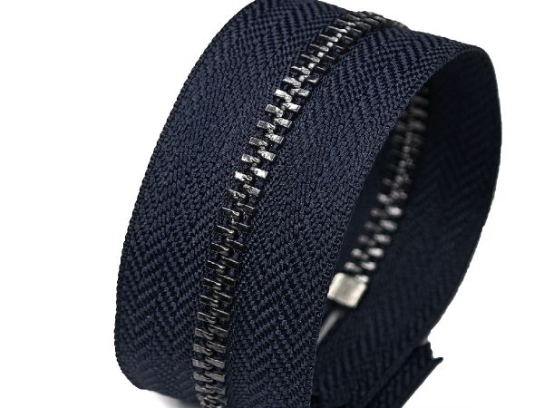 Молния металл (цв.SBS) джинсовая Т3 (3 мм) 1 зам., н/раз., 14 см, S-169 т.синий (звено: т.никель), уп.100 шт