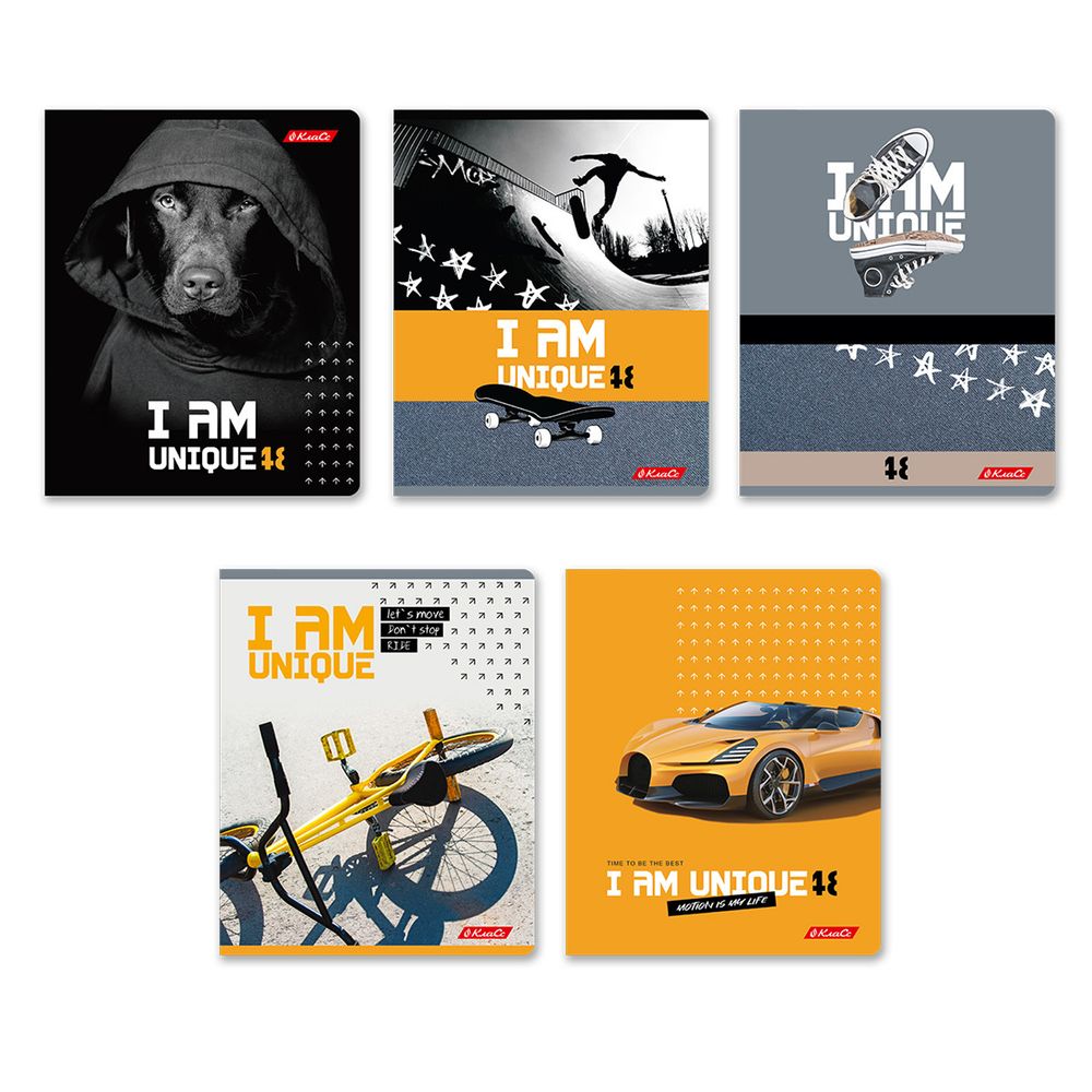 Тетрадь ученическая общая, A5+ 48 л. на скобе 65 г/м², белизна 100%, 10 шт, клетка в термоусадочной пленке, 000726 Я уникальный!, Светоч 48ТЕТк-001