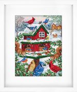 Набор для вышивания нитками Luca-S, Кормушка для птиц 25х33 см