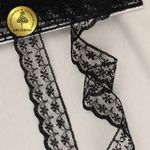 Кружево отделочное в стиле "трикотаж" 15 мм диз. T-012 цв.черный уп.9м