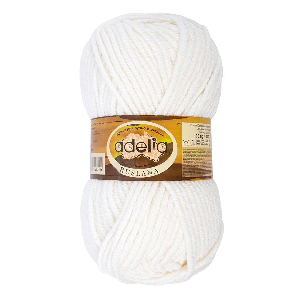 Пряжа Adelia Ruslana / уп.5 мот. по 100г, 100 м, 16 белый Пряжа Adelia Ruslana / уп.5 мот. по 100г, 100 м, 16 белый
