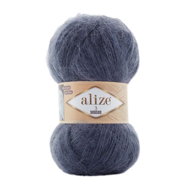 Пряжа Alize (Ализе) 3 Season / уп.5 мот. по 100 г, 500 м, 87 серо-голубой