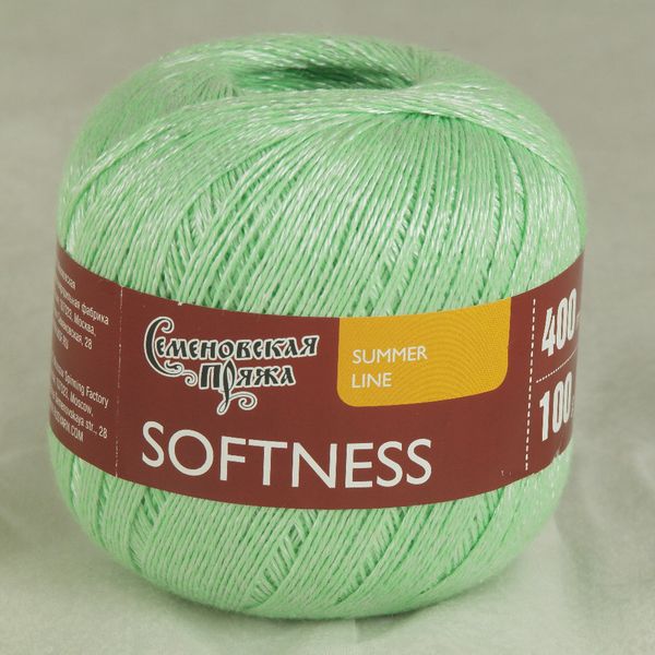 Пряжа Семеновская Softness Нежность / уп.5 мот. по 100г, 400м, 34628 св.зел+В