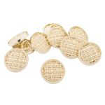 Пуговицы на ножке 24L=15 мм, металл, Gold (золотой), 10 шт, MP06