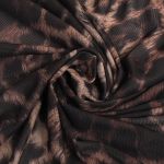 Сетка бельевая эластичная 120 г/м², шир.150 см / 1 метр, принт Леопард, T-0904, 3 т.бежевый /T-0904.3.1/