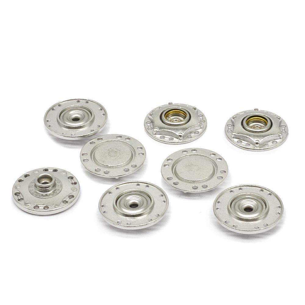 Кнопка пришивная металл ⌀24.0 мм, никель, 4 шт, BIG