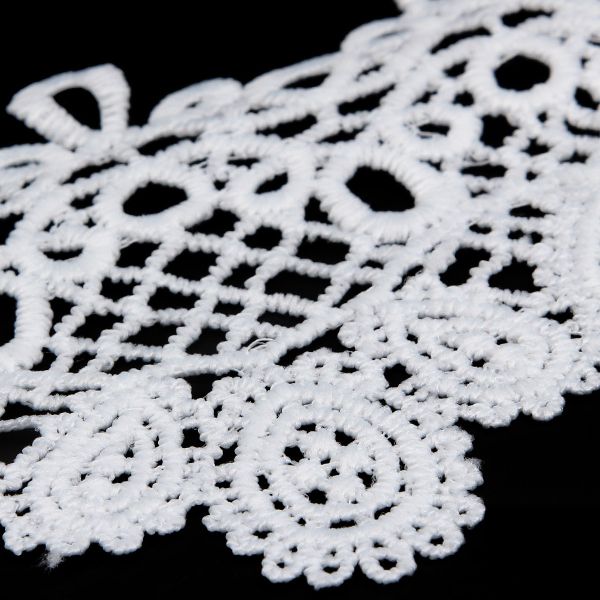 Кружево гипюр (плетёное) 95 мм / 9.14 метров, матовое, C501 белый