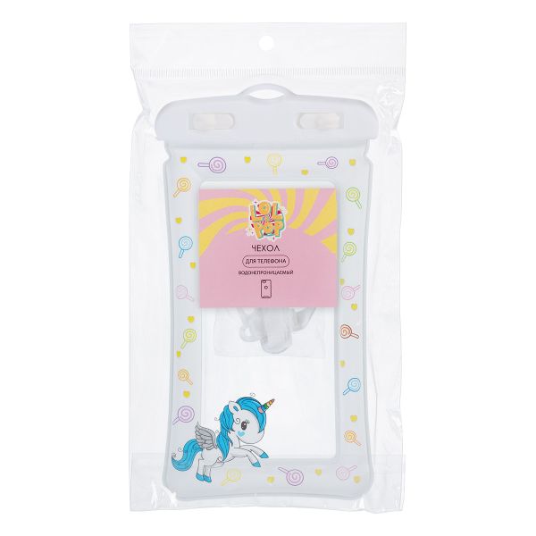 Чехол для телефона водонепроницаемый 22х11х2 см, №01 прозрачный/белый, Lol&Pop LLP-305