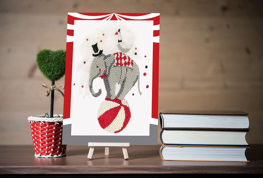 Алмазная (кристальная) мозаика Фрея, мини-картинка Цирк, 14х19.5 см