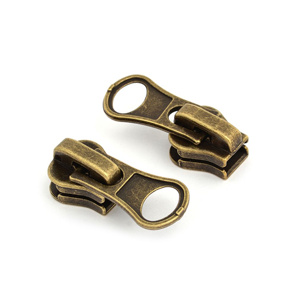 Слайдер (замок) для молнии трактор Т5 (5 мм), D3 цв.антик уп.500 шт Слайдер (замок) для молнии трактор Т5 (5 мм), D3 цв.антик уп.500 шт