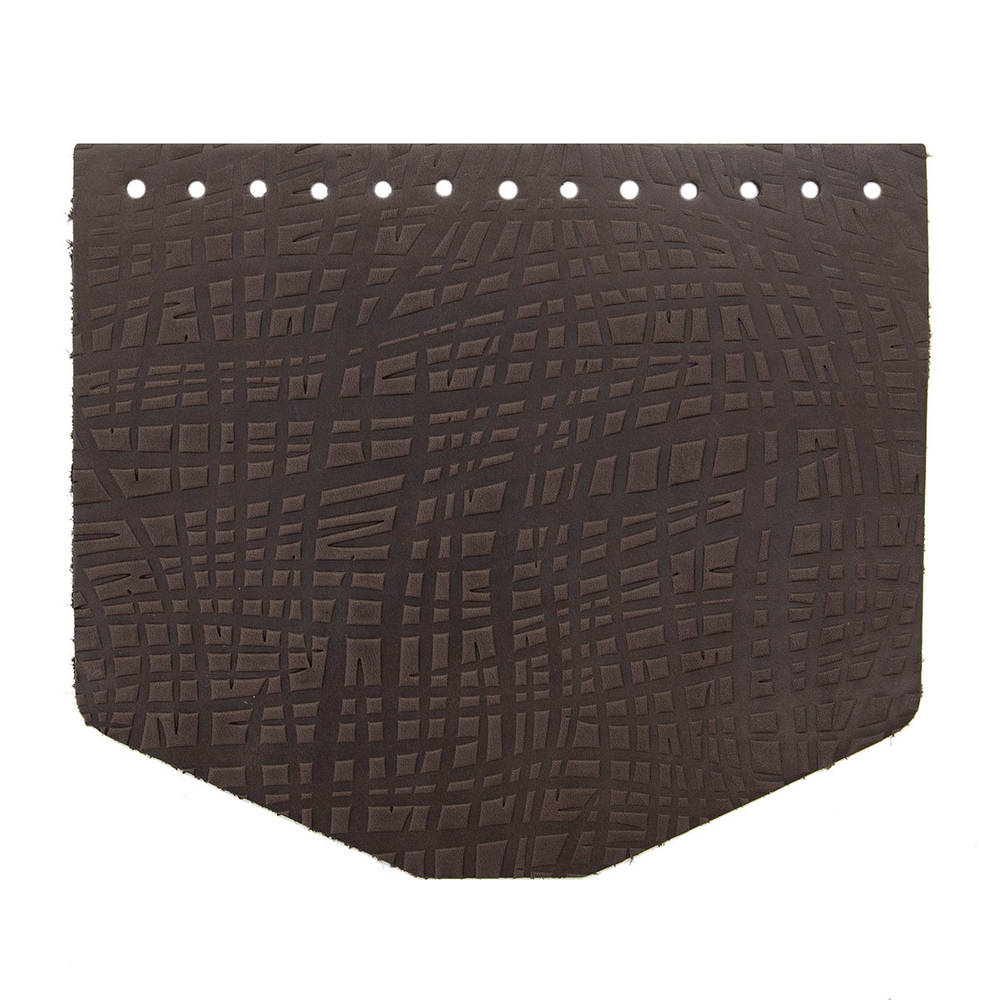 Крышечка для сумки Абстракция Штрихи, 19,4см*16,5см, дизайн №2036, 100% кожа (т.коричневый)