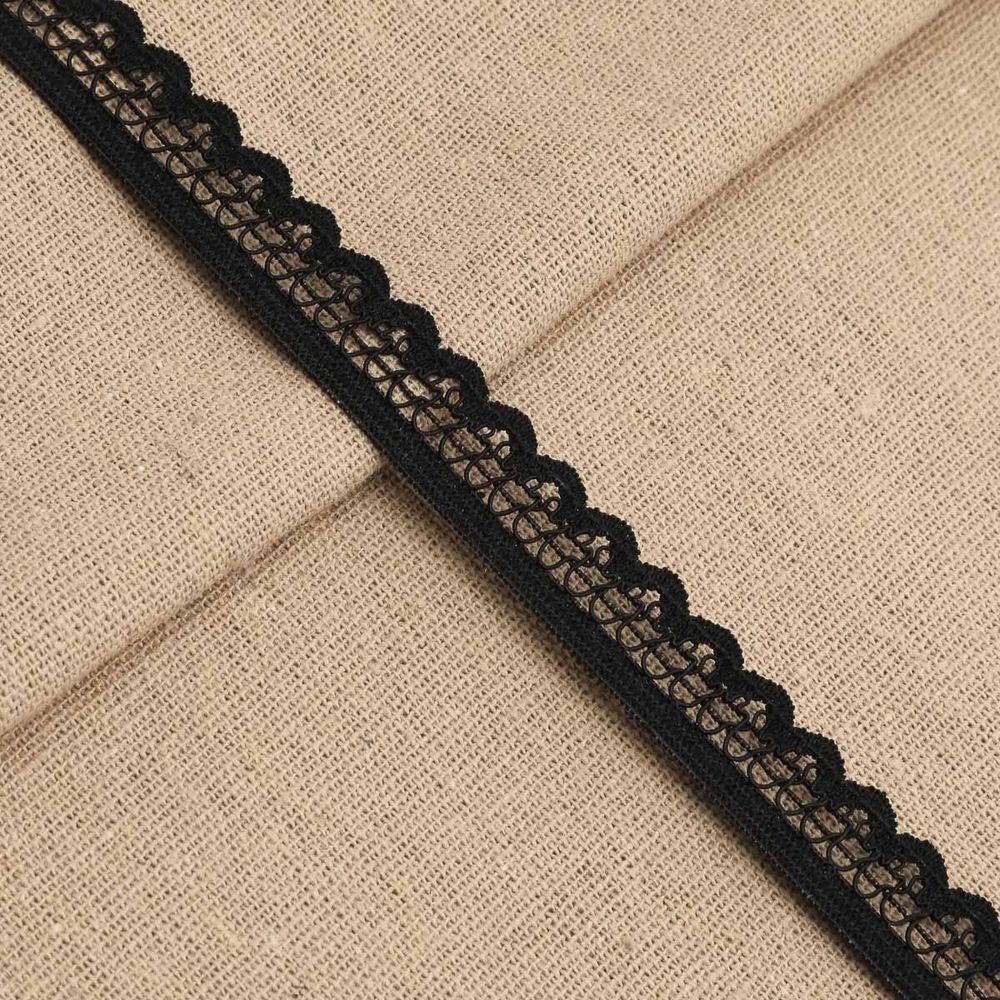 Резинка бельевая (ажурная) 13.5 мм / 50 метров, черный