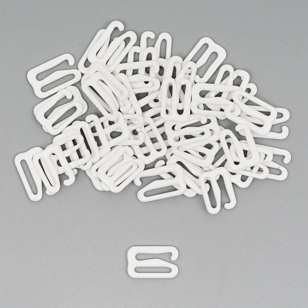 Крючки для бюстгальтера металл 12.0 мм, 50 шт, белый, Globus