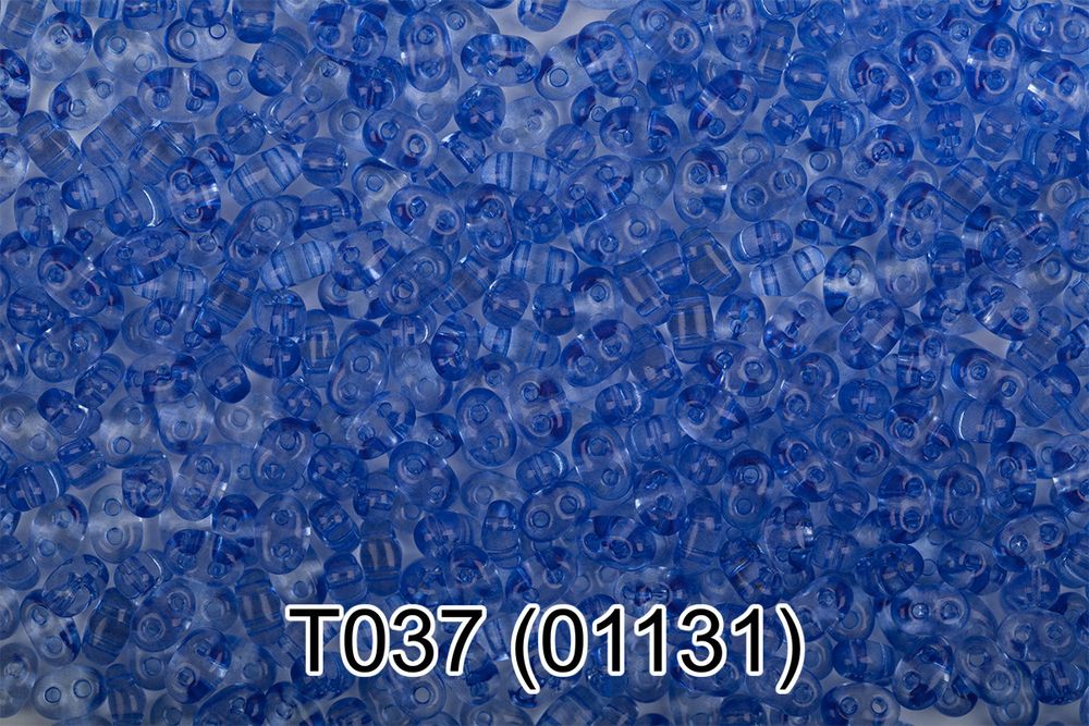 Бисер Preciosa Twin 3 2.5х5 мм, 10х5 г, 1-й сорт, T037 сине-сиреневый, 01131, 321-96001